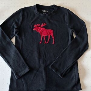 Abercrombie Kids (13/14) Black Thermal Long Sleeve Shirt